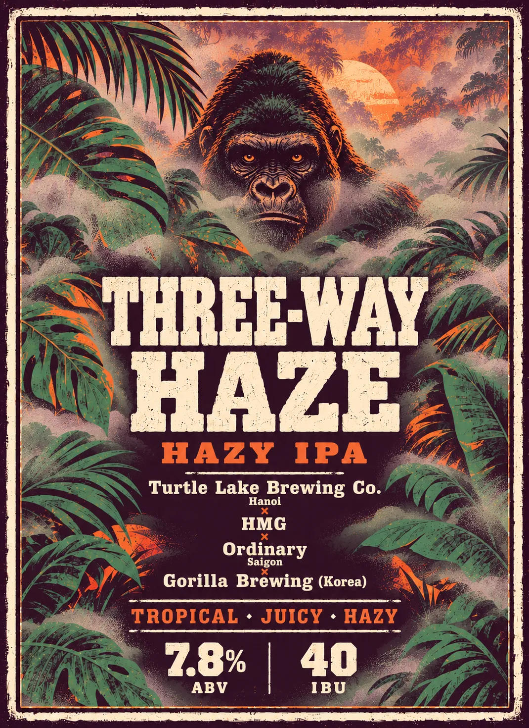 Turtle Lake Brewing Co. × HMG × Ordinary × Gorilla Brewing (Korea) · 3-Way Haze · Hazy IPA · 7.8% ABV · 40 IBU